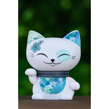 Mani Şanslı Kedi Çiçek Figür 11CM Lucky Cat Mutluluk Sevgi 1 Adet