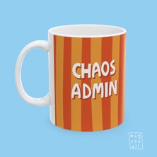 Chaos Admin Yazılı Iş Arkadaşlığı ve Ofis Temalı Özel Tasarım Porselen Hediyelik Kahve Kupası