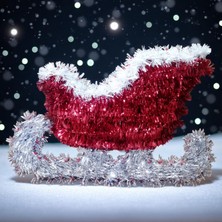 Yüksek Kalite Yılbaşı Dekoru Noel Baba Kızağı Dekoru Metalik Yılbaşı Vitrin Dekorları 25X36 cm