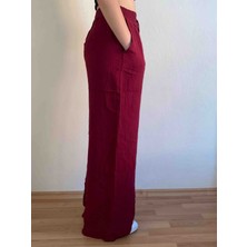 Beli Lastikli Müslin Palazzo Kadın Pantolon
