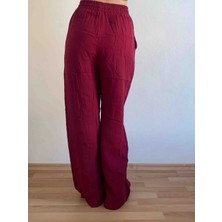Beli Lastikli Müslin Palazzo Kadın Pantolon