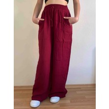 Beli Lastikli Müslin Palazzo Kadın Pantolon