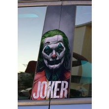 Joker Seri 2 Baskılı Araç Kapı Direk Kaplama Folyo Sticker 2'li (Sağ&sol)