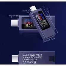 KWS-2302C Tip-C Multimetre, Dijital Gerilim & Akım Test Cihazı, 4-30V 0-12A, Endüstriyel Sınıf, Metal Konstrüksiyon, Şok Önlü, USB Güçlü, 1% Hassasiyet