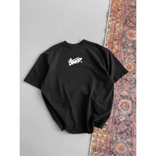Tex Nova Baskılı Oversize T-Shirt - Siyah