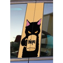 Siyah Kedi Baskılı Araç Kapı Direk Kaplama Folyo Sticker 2'li (Sağ&sol)