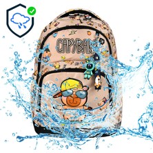 Kapibara Desenli Çocuk Ilkokul Çantası Seti Capybara (Çanta Termal Beslenme Çantası Kalemlik)