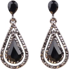 Waves And Pebbles Drop Black Küpe