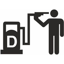 Depo Kapağı Dizel Araç, Araba, Oto, Motorsiklet, Kask, Laptop, Cam Sticker 14X10 cm