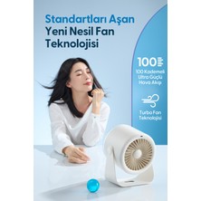 Daxi Airflow AF02 Yeni Nesil Şarjlı Turbo Masa Fanı, Ultra Güçlü Hava Akışı, 100 Kademeli, 16X19CM