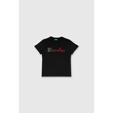 United Colors Of Benetton Erkek Çocuk T Shirt Siyah BNT-B21847
