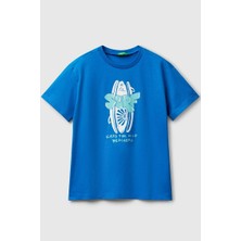 United Colors Of Benetton Erkek Çocuk Tshirt Mavi 3JERC10PE