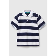 United Colors Of Benetton Erkek Çocuk Çizgili Polo T Shirt Lacivert 39QAG300V