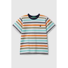 United Colors Of Benetton Erkek Çocuk Çizgili T Shirt 100% Pamuk Normal Kol Mix 3FHXG10HR