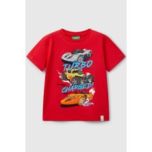 United Colors Of Benetton Erkek Çocuk Hot Wheels T Shirt Kırmızı 3I1XG10I3