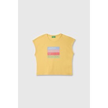 United Colors Of Benetton Kız Çocuk T Shirt Sarı BNT-G21766