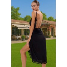 Şık Tek Omuzlu Maxi Plaj Elbisesi Viskoz Kumaş Rahat Kalıp Kaliteli Işçilik Rahat Kullanım