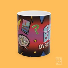 Cute But Overthinker Yazılı Mizah Temalı ve Esprili Porselen Hediyelik Kahve Kupası