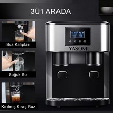 Yasomi Coolmaster Zbs15 3in1 Buz Makinesi Küp & Kırılmış Buz, Soğuk Su Lcd Dokunmatik Inox Gövde 2l Tanklı Buz Makinesi