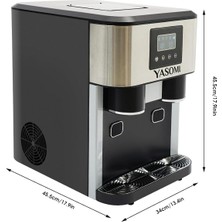 Yasomi Coolmaster Zbs15 3in1 Buz Makinesi Küp & Kırılmış Buz, Soğuk Su Lcd Dokunmatik Inox Gövde 2l Tanklı Buz Makinesi