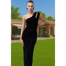 Şık Parıltılı Simli Bodycon Elbise Asimetrik Yaka Tasarım Modern Stil Şık Görünüm Modern Stil