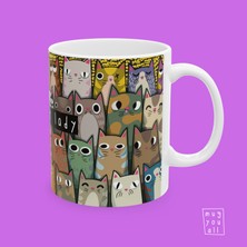 Crazy Cat Lady Yazılı Kedi, Kedisever, Kedi Annesi Temalı Porselen Hediyelik Kahve Kupası