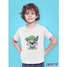 Bumeta Yeşil Şapkalı Kurtarıcı Rocky Paw Patrol Çocuk Tişört T-Shirt