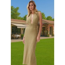 Yazlık Plaj Elbisesi Maxi Boy Keten Karışımlı Şık ve Rahat Seçkin Malzeme Profesyonel Görünüm