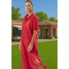 Yazlık Şık Maxi Plaj Elbisesi Pamuk Kumaş Rahat Kesim Premium Kalite Rahat ve Şık Modern Stil