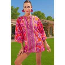 Dokuma Pamuklu Maxi Elbise Su Altı Hayvan Desenli Yazlık Yüksek Kalite Yüksek Kalite Özenle Seçilmiş