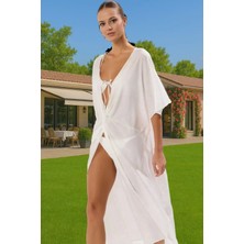 Büzgü Detaylı Rahat Yazlık Maxi Elbise Viskoz Dokuma Plaj Rahat ve Şık Seçkin Malzeme Yüksek Kalite