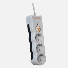 Tunçmatik TSK6136 3'lü 1050 Joule Siyah 1.5m Powersurge Akım Korumalı Priz