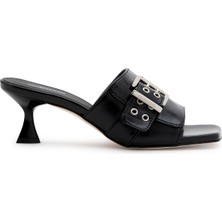 Valentino Deri Siyah Kadın Topuklu Sandalet 91D2534NPK