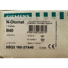 Sıemens B40 1 Kutuplu Anahtarlı Otomatik Sigorta (5 Ad.)BEYAZ