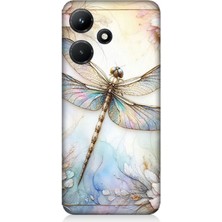Teknomeg Infinix Hot 30I Uyumlu Narince Konmuş Yusufçuk  Desenli Silikon Kılıf