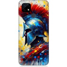 Realme C21 Uyumlu Kızıl Miğferli Savaşçı  Desenli Silikon Kılıf