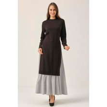 Darlin Moda Siyah Toka Detaylı Maxi Boy Elbise DM91006