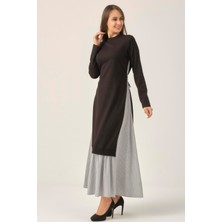 Darlin Moda Siyah Toka Detaylı Maxi Boy Elbise DM91006