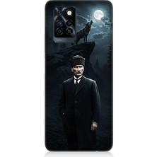 Infinix Note 10 Pro Uyumlu Kurt ve Mustafa Kemal Atatürk  Desenli Silikon Kılıf