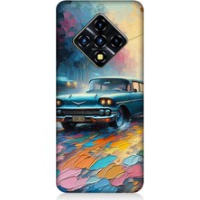 Infinix Zero 8 Uyumlu Renkli Yol Üzerinde Araba  Desenli Silikon Kılıf