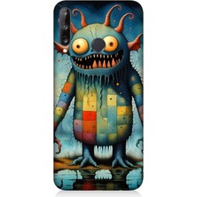 Huawei P40 Lite E Uyumlu Tuhaf Canavar Gülümsemesi  Desenli Silikon Kılıf