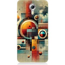 General Mobile Discovery 4g Uyumlu Geometrik Soyut Renk Dengesi  Desenli Silikon Kılıf
