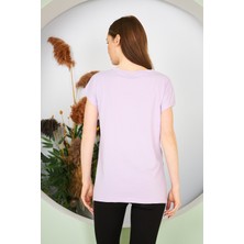 Di Giyim Kadın Yırtmaç ve Cep Detaylı T-Shirt