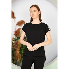 Di Giyim Kadın Yırtmaç ve Cep Detaylı T-Shirt