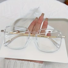 2025 Unisex Şeffaf Trend Gözlük – Anti Mavi Işık Koruyucu, Oversize Moda Çerçeve