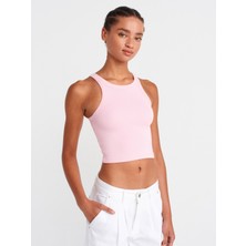 21104 Fitilli Crop Top-Toz Pembe