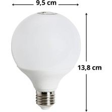 15WATT E27 Duylu 6500KELVIN Beyaz Işık 1350LÜMEN A Enerji G95 LED Glop Ampul 3 Adet