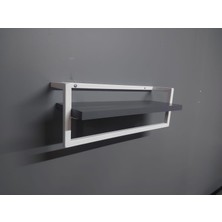 Lyla Concept Defne Banyo Ahşap Raflı Beyaz Metal Havlu, Şal Askılık