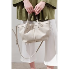 Kanvas Dikiş Detaylı Mini Çanta Çağla