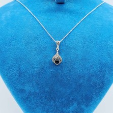 Tesbih Pasajı Oltu Taşı Tasarım İşçilikli 925 Ayar Gümüş Kolye